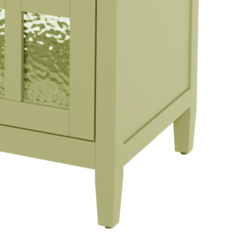 Meuble-lavabo simple 30 po avec lavabo en céramique, Vert