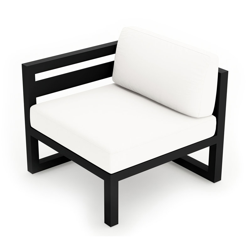 Avion Patio Chair with Sunbrella Cushions, Canvas Natural Sunbrella® Canvas, Black