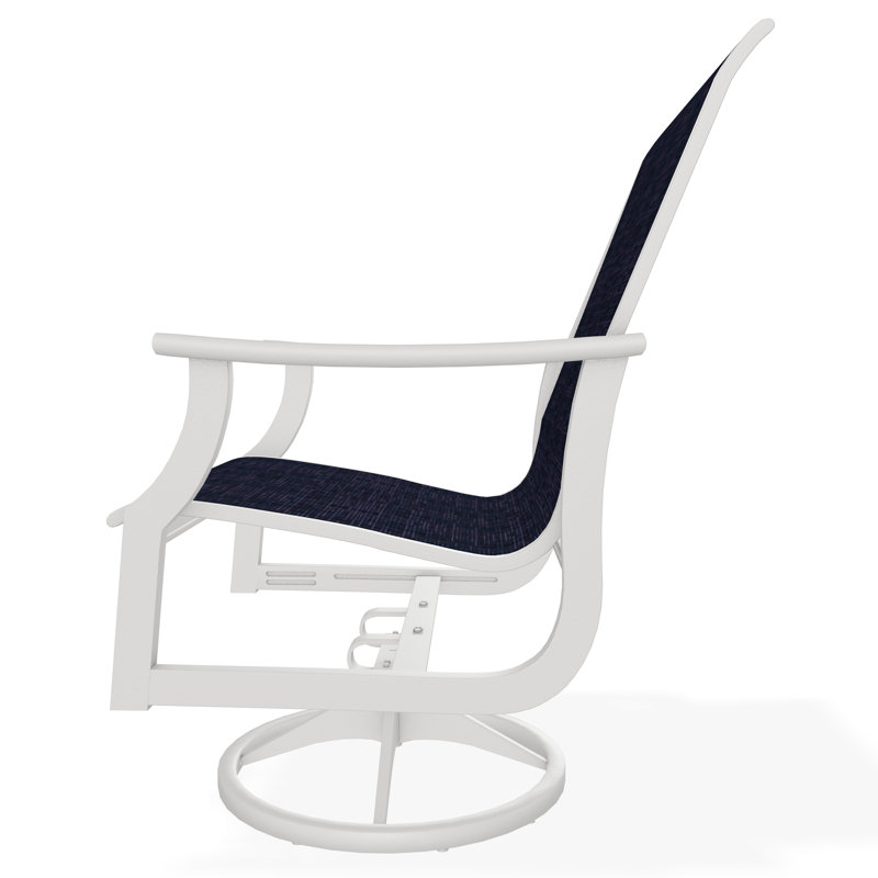 St. Catherine Polymer Outdoor Lounge Chair, Snow, Moments Navy