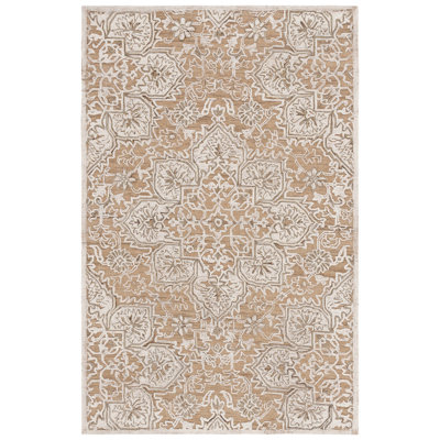 Lafever Hand Woven Wool and Cotton Floral Rug 