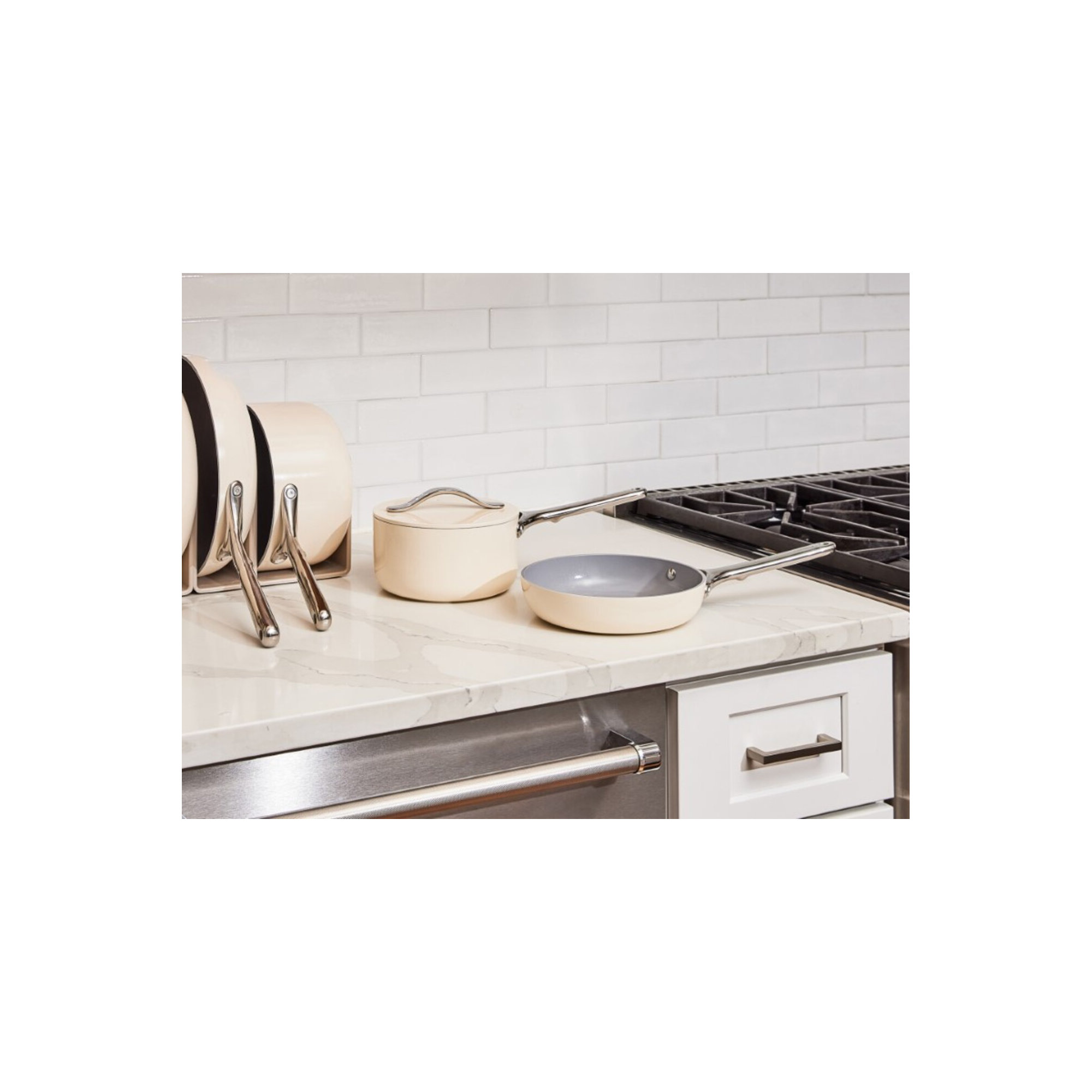 Caraway Nonstick Ceramic Fry Pan, Cream, 8"