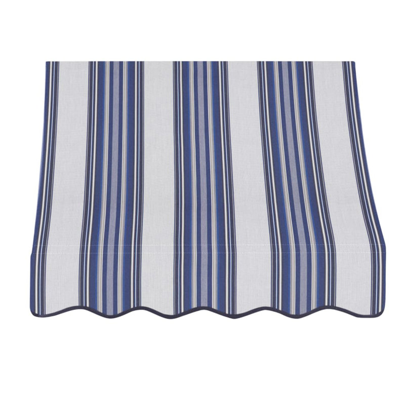 Auvent fixe en tissu acrylique Awantech Nantucket, H 31 po x l 64,5 po x P 24 po, Bleu marine, gris, blanc multicolore