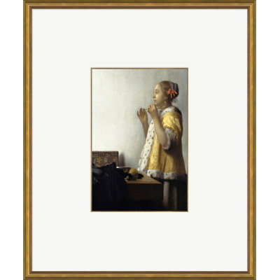 Johannes Vemeer " Woman With A Pearl Necklace " by Johannes Vemeer
