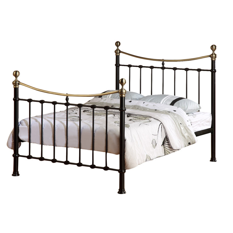 Solid Wood Bed, Black, Kingsize (5')
