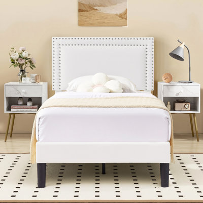 Upholstered White Bedroom Set(Set Of 3)