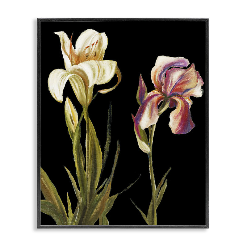 «Allure Iris Blooms», art de la giclée encadrée par Patricia Pinto, Giclée encadrée noir minuit, H 30 po x l 24 po