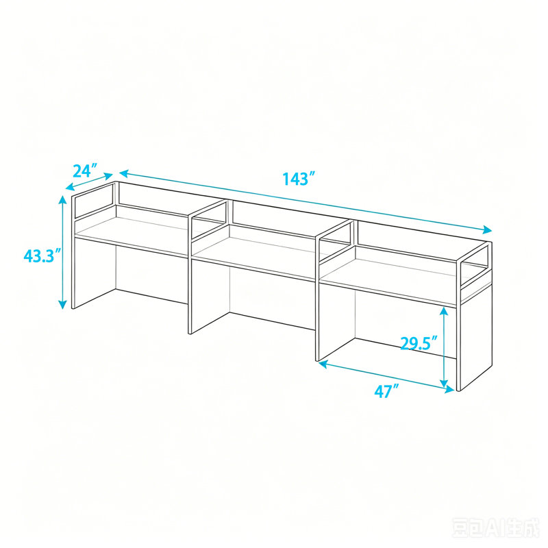 Rectangle 3 Person Office Cubicle Desk,Office Cubi