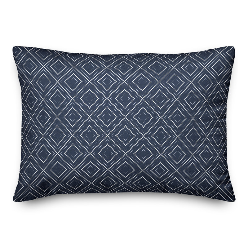 Housse de coussin rectangulaire d’extérieur Diamond dot, Bleu