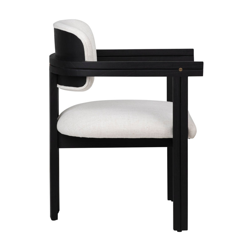 Nathaniel Polyester Blend Upholstered Dining Chair, Off-White Boucle/Natural