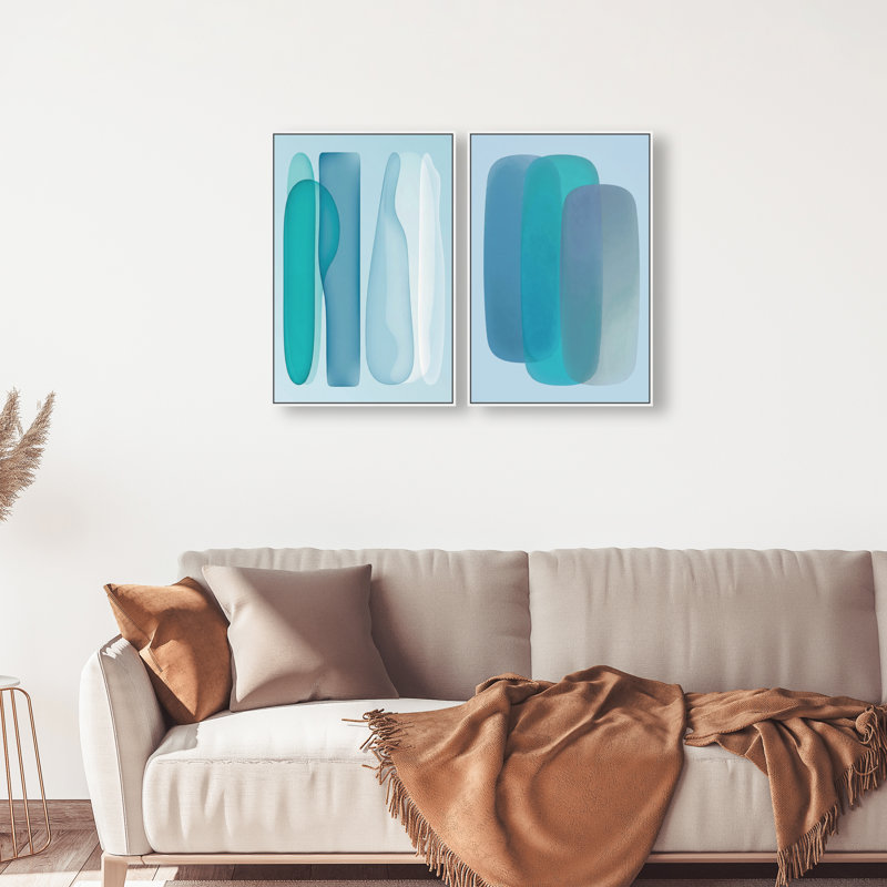Glacier Gradients Set Set by Oliver Gal, 50"H x 34"W, White Floater Frame