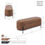 Banc en cuir Aelia avec pieds en métal-1441693372