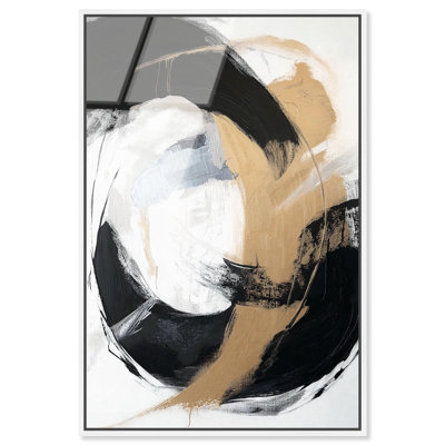 Art mural en verre acrylique doré ultra-brillant Golden Ratio