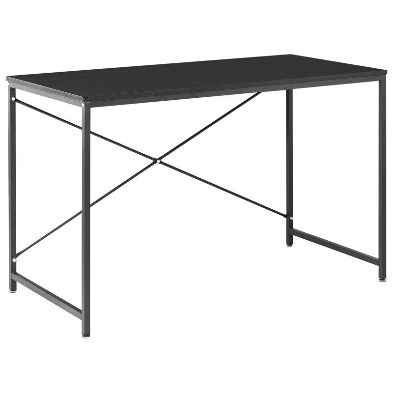 Metal Base Writing Desk, Black, Black