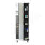 Armoire à miroir en lin, quatre tablettes intérieures, cinq tablettes extérieures - noir-630999472