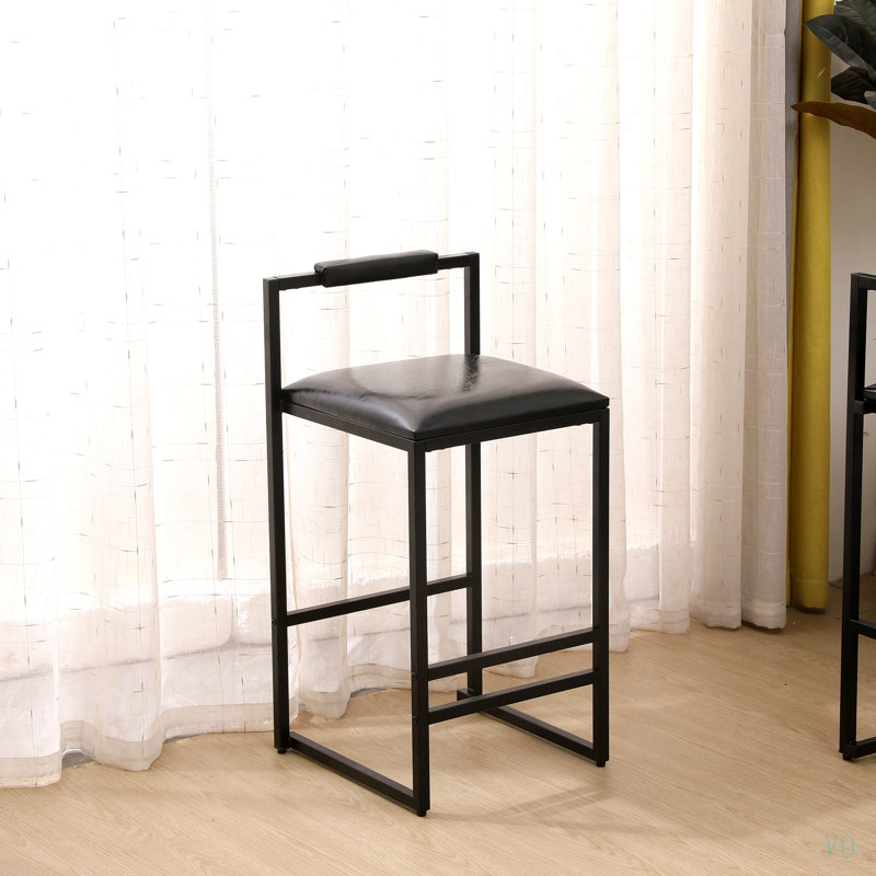 Ensemble de 2 tabourets de bar avec dossier et 2 chaises de bar rembourrées en cuir de polyuréthane avec repose-pieds