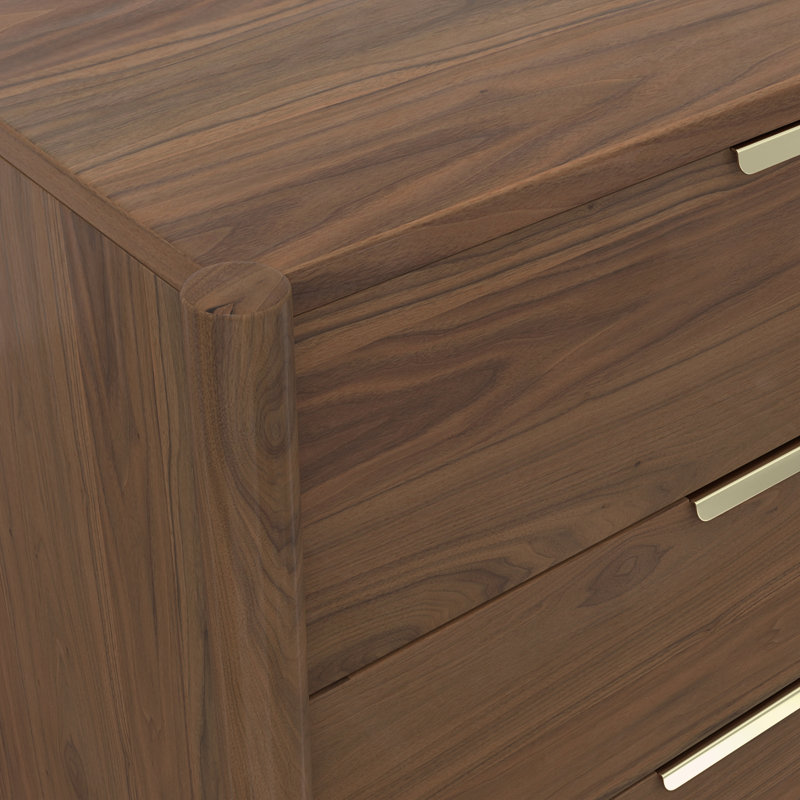 Commode 6 tiroirs Reece, Noyer riche