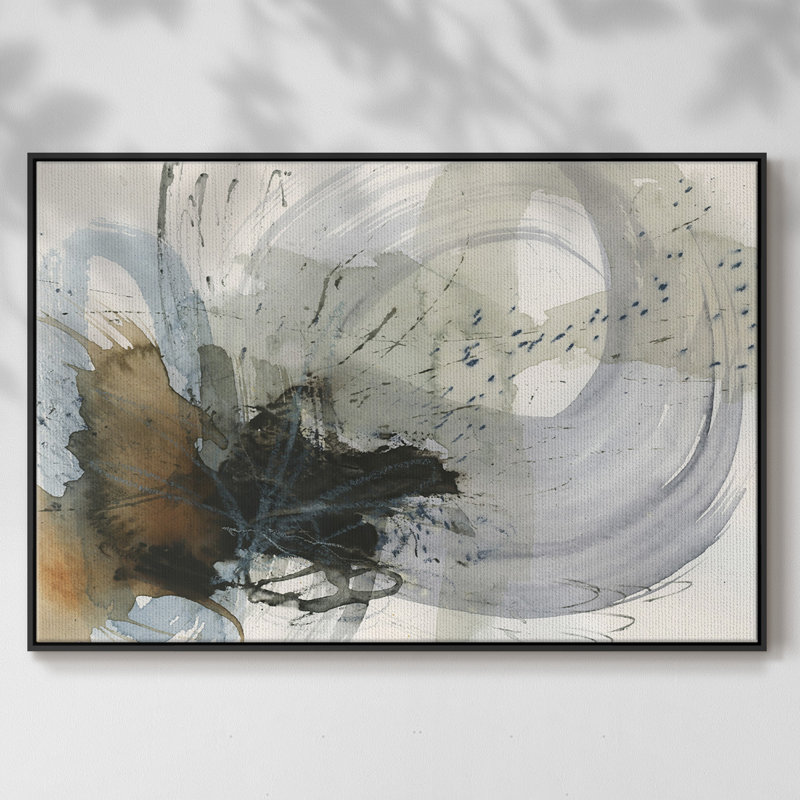Orbital Burst II, peinture sur toile encadrée, Cadre noir, H 17 po x l 25 po x P 2 po