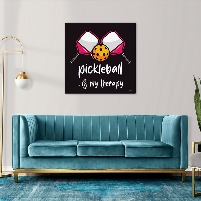 Art typographique contemporain Pickleball Is My Ther Therapie, H 36 po x l 36 po
