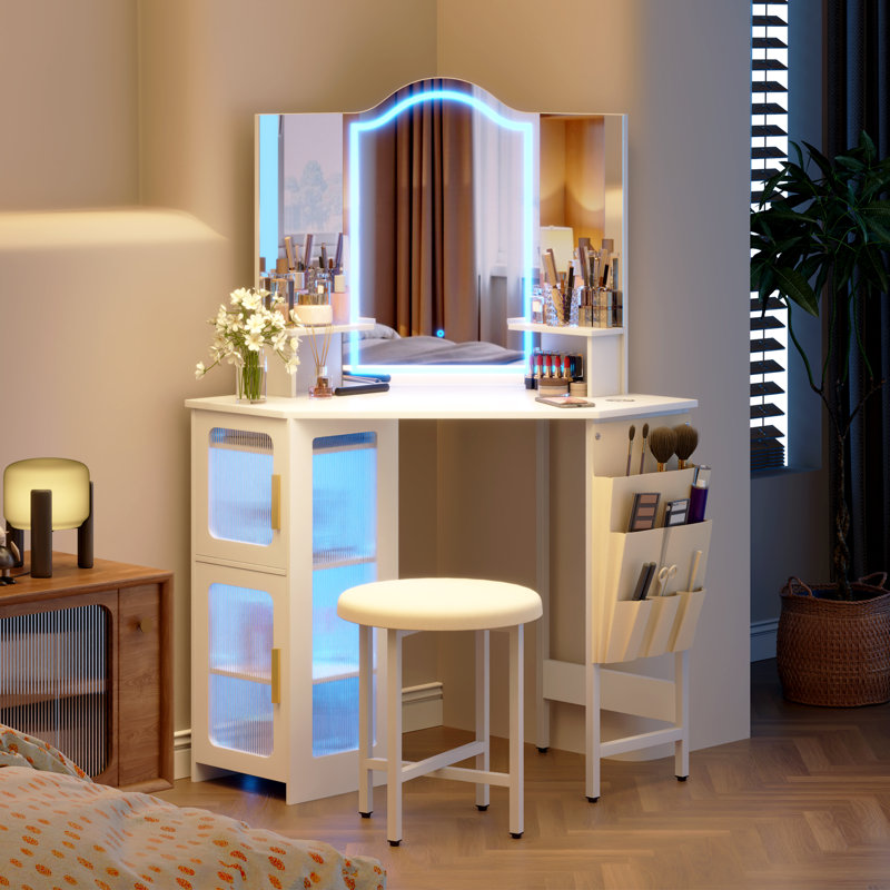Coiffeuse Audryanna, Blanc