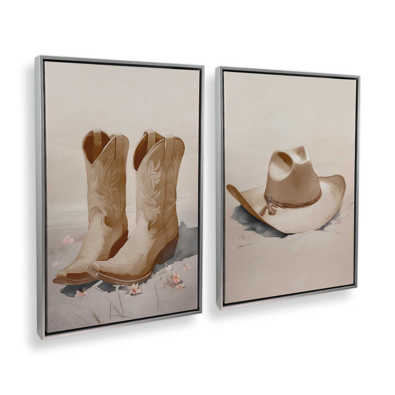 «Sandy Cowboy Essentials», ensemble de 2, H 37 po x l 50 po, Cadre flottant en chrome poli