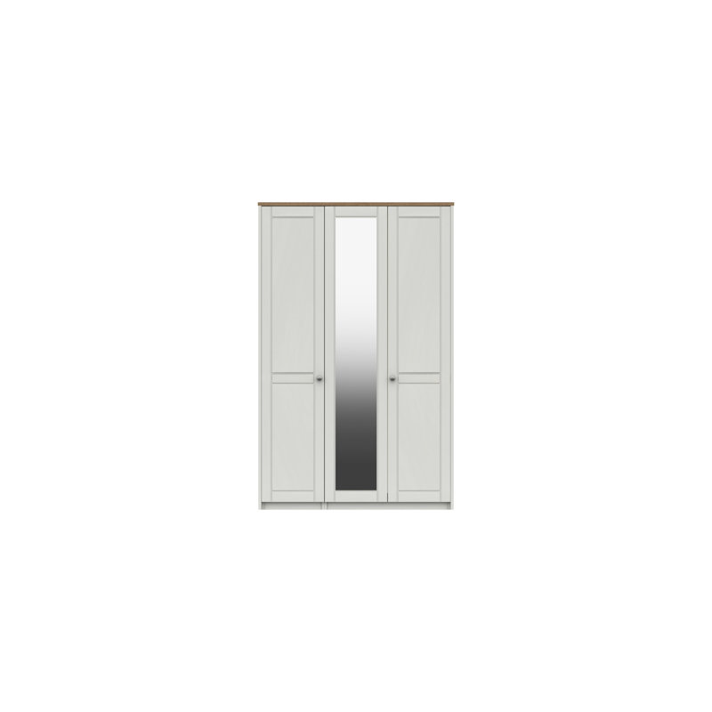 Newhaven 3 Door Manufactured Wood Wardrobe, Natural Rustic Oak/White