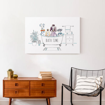 Bath Bath Dog 1 - peinture sur toile tendue