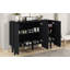Armoire à chaussures minimaliste avec buffet Buffet avec tablettes réglables, grande armoire de rangement avec portes ondulées pour le salon-1200984542
