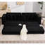 Canapé modulaire en L 112,42 po en forme de L modulaire avec repose-pieds amélioré, porte-gobelets, 8 coussins décoratifs et repose-pieds spacieux et moderne, fonction dépliable pour coussins-1129043404