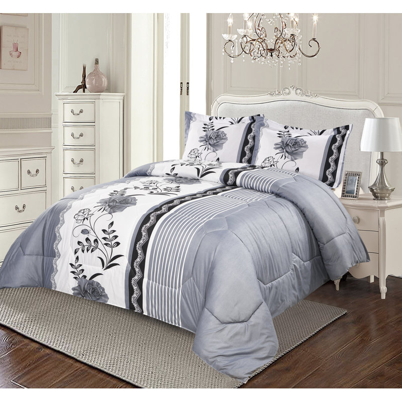 Clinkscales Microfiber Floral Bedspread with Pillow Shams Included, 170 x 220 cm