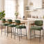 Tabouret de bar enveloppant en noyer avec siège rembourré-418163246