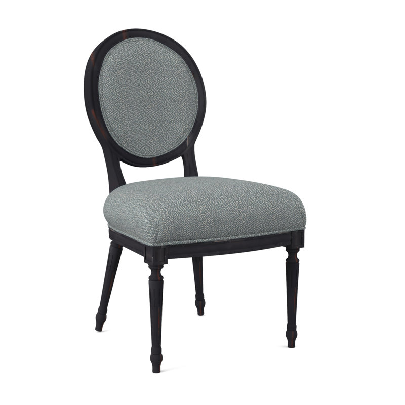 Chaise d'appoint Dauphin, Ébène vintage, Cyan maya