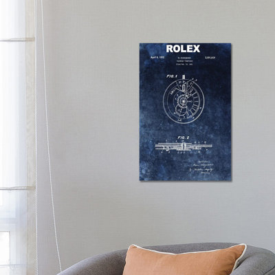 Rolex Calendar Time Piece, 1951- Blue by Dan Sproul - Wrapped Canvas Gallery-Wrapped Canvas Giclée