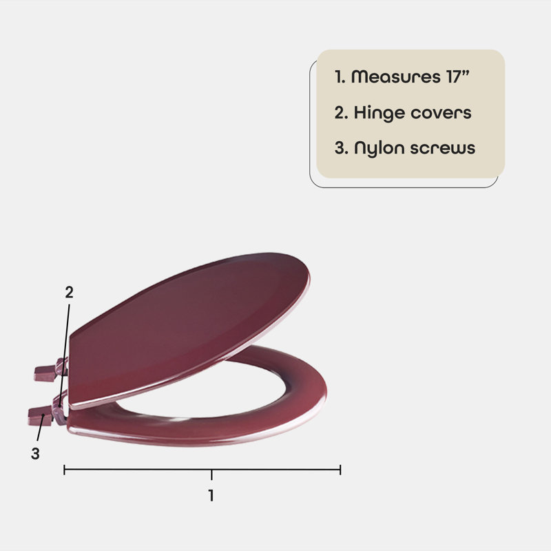 Fantasia Round Wood Standard Toilet Seat, Burgundy