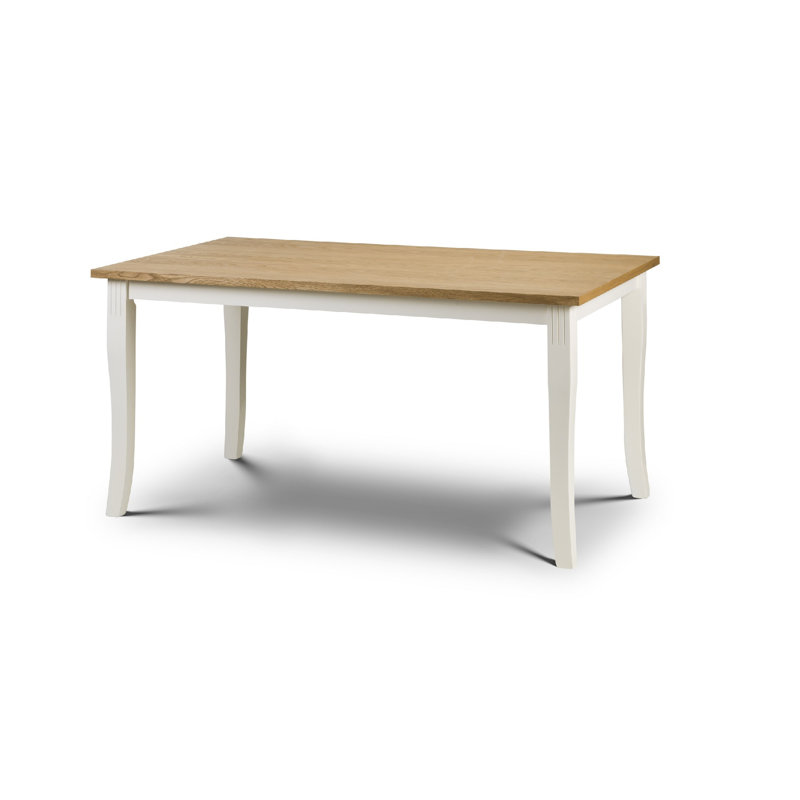 Conklin Solid Wood Base Dining Table, Ivory