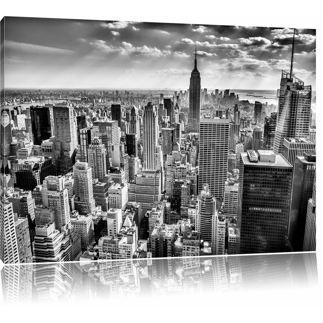 Leinwandbild New York bei Tag in Monochrom