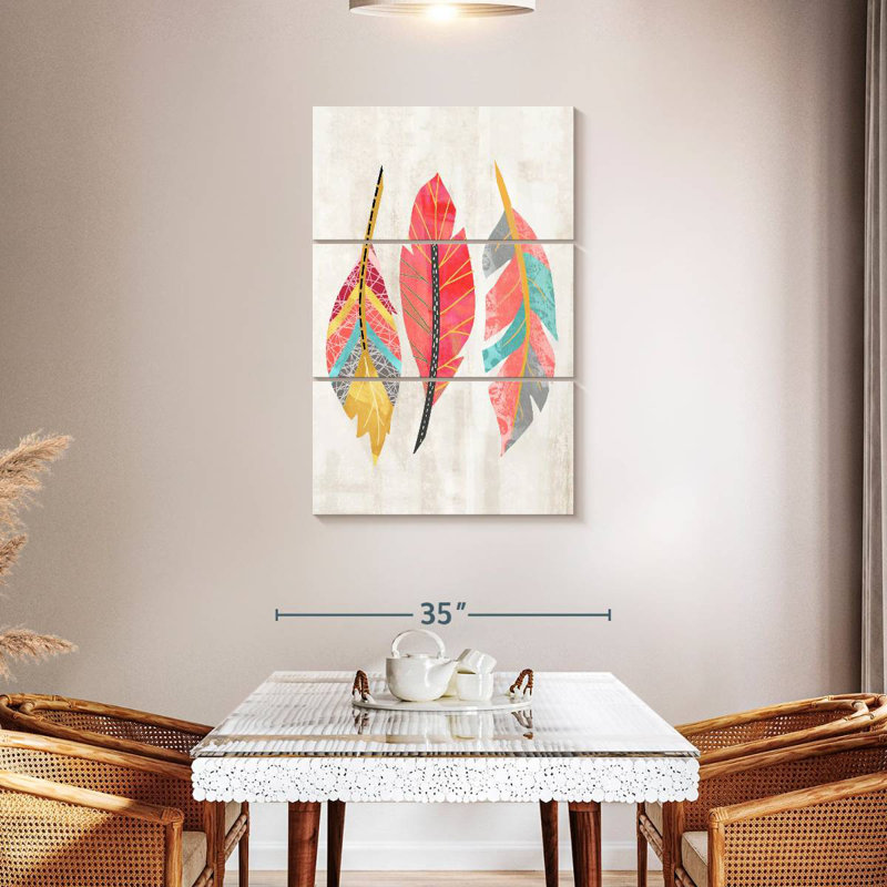Kerner Feather Trio, 45" H x 28" W