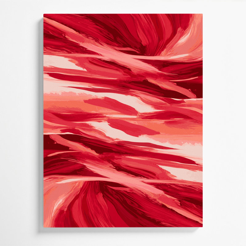 «Abstract Landscape 12», art mural sur toile rouge, H 24 po x l 20 po