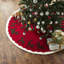 Handmade Reindeer Tree Skirt on Red-60"