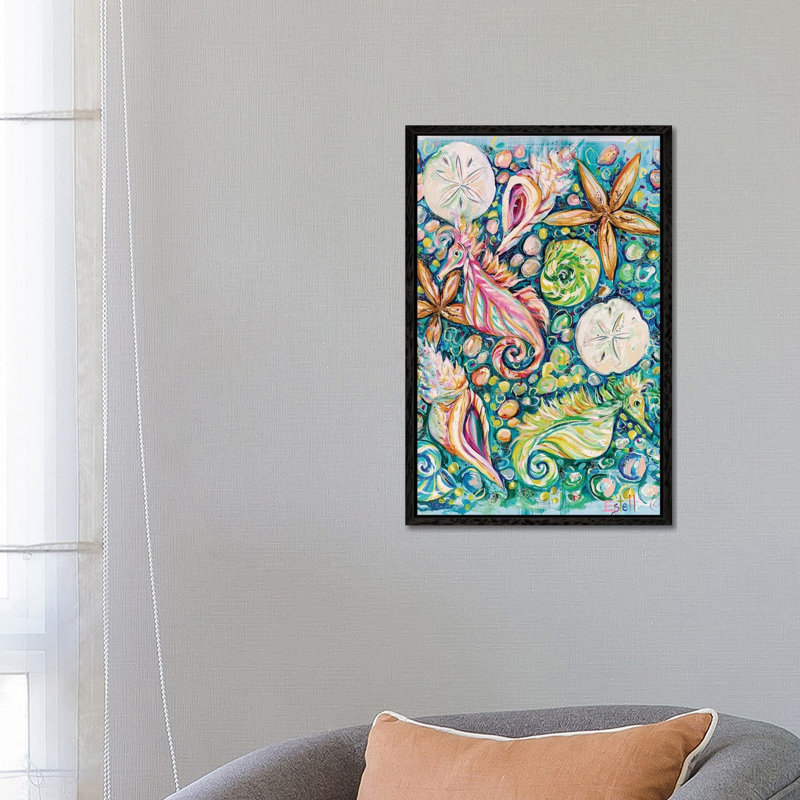 Conchology by Estelle Grengs - Painting on Canvas, Black Framed, 66.04 cm H x 45.72 cm W