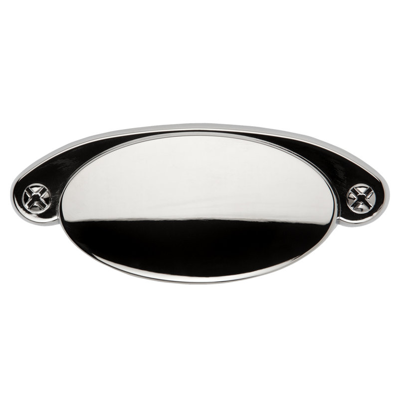 Poignée ovale, 3.5", Nickel poli