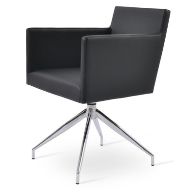Chaise de réception en similicuir de 22 po avec structure en métal Brilon