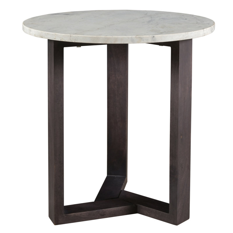 Jinxx Marble End Table, Charcoal Gray