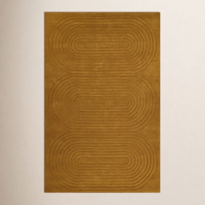 Tillie Gold Hand-Tufted Geometric Wool Rug