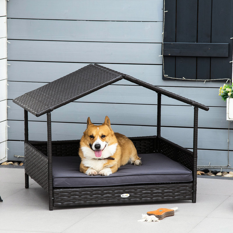 Abri pour chien gris, coussin confortable pour les petits et moyens chiens