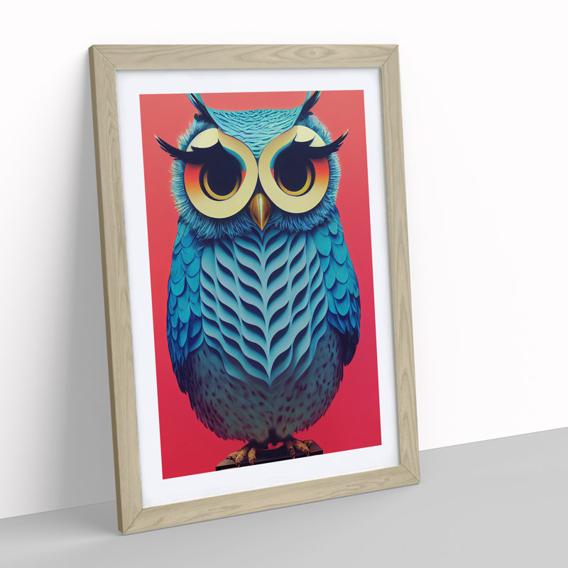 XV1022-4538X The Flourishing Owl - Single Picture Frame Print, 64cm H x 46cm W x 2cm D, Oak