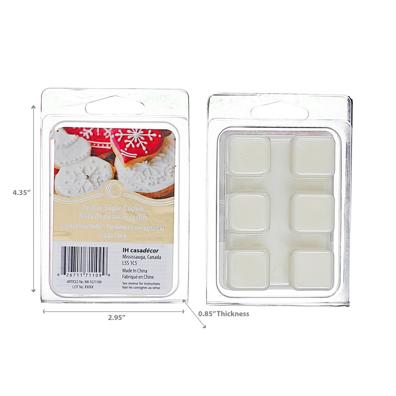 Cire de Noël parfumée, Biscuits festifs au sucre, Blanc