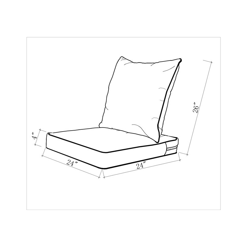 Kimera Outdoor 4'' Seat / Back Cushion, Warm Blue