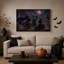 «Three Witches Dancing Near debout Stones Under Halloween», art mural sur toile-598100548