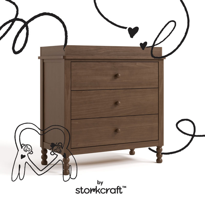 Rio 3 Drawer Chest With Changing Topper, Hazelnut