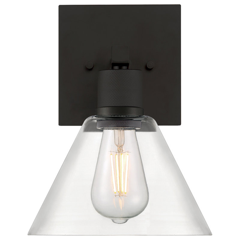 Port Nine Steel Armed Sconce, Matte Black